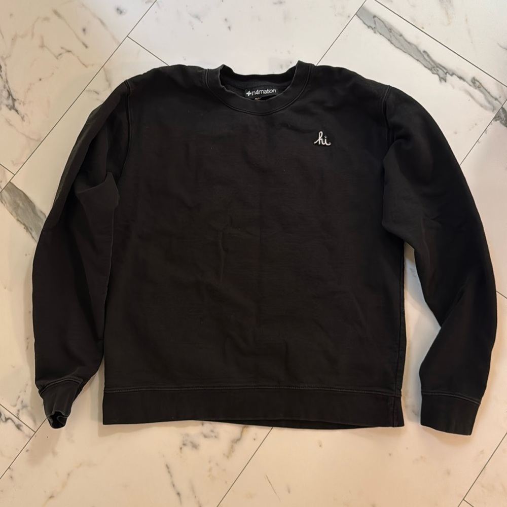 men’s medium in4mation black hi crew neck sweatshirt